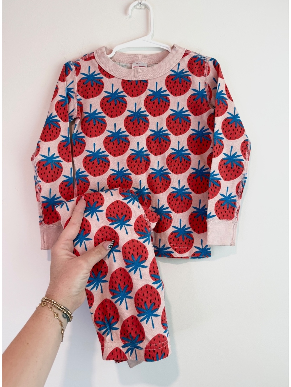 Hanna Andersson Kids Organic Cotton Strawberry Print Pajama Set Size 4